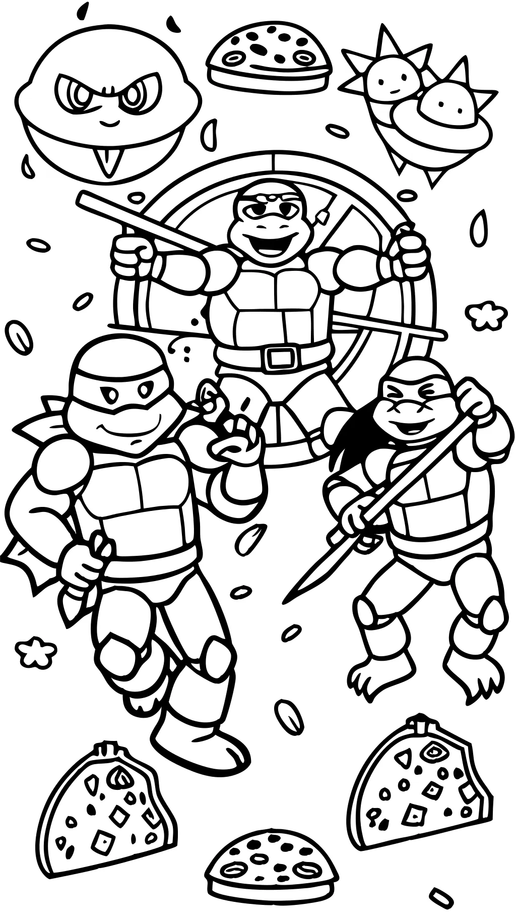 páginas para colorear TMNT de TMNT gratis